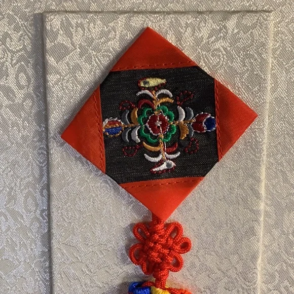 Asian inspired gift box red/white/blue paper lined - Picture 3 of 16